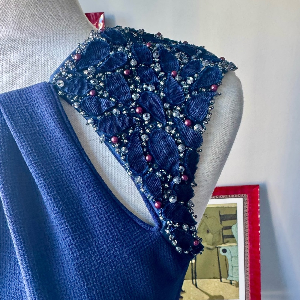 Badgley Mischka Navy Maxi Dress - Picture 3 of 11